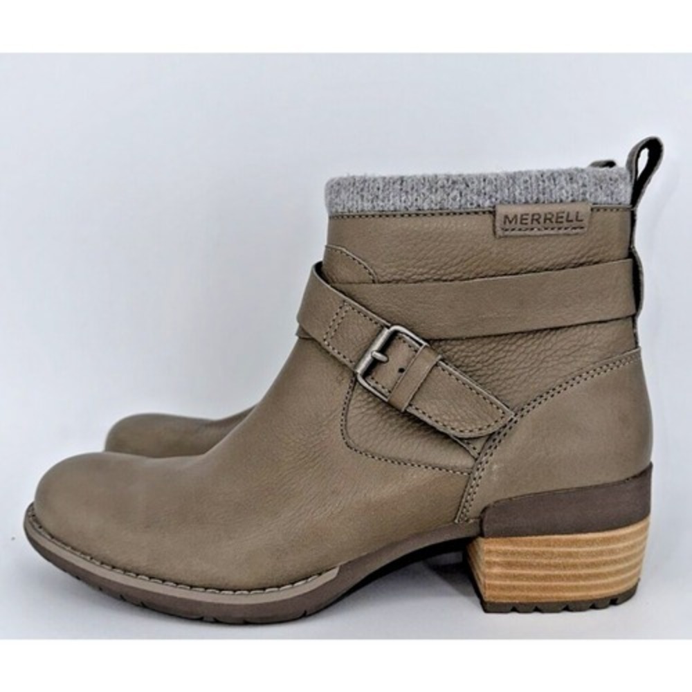 Merrell Women's Moon Rock‎ Shiloh II Waterproof Heeled Shoe boot Side Zip Size 8